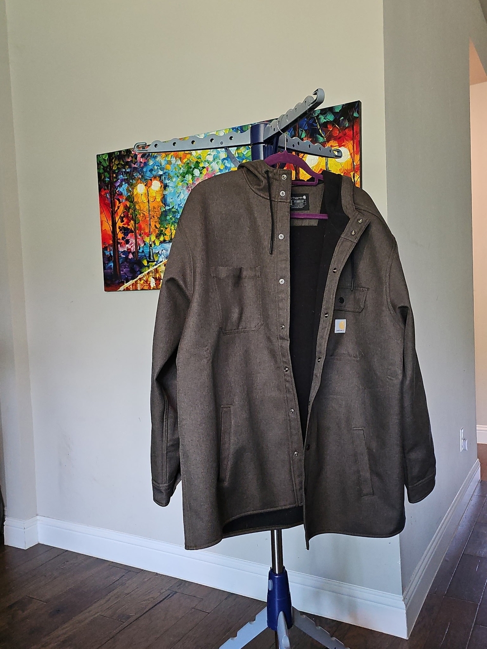 Carhartt Men's Hooded Work Coat in Dark Brown #3